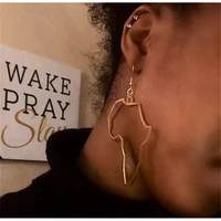 trendy big exaggerate earrings africa map larger earring gold color silver color african ethnic jewelry