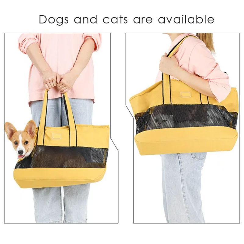 

Cats Carrying Handbags Portable Outside Dogs Travel Puppy Cats Carrying Shoulder Bags Breathable Dog Carriers Bags Pet Supplies
