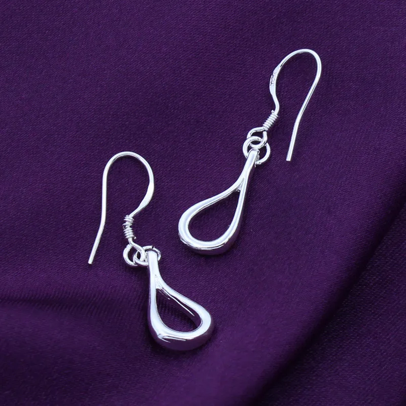 

925 Sterling Silver Jewelry Hollow Water Drop Pendant Earrings Woman's Classic Clothes With Gifts ES150