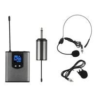 wireless system with headset miclavalier lapel micdual bodypack transmitters and one mini rechargeable receiver 14output