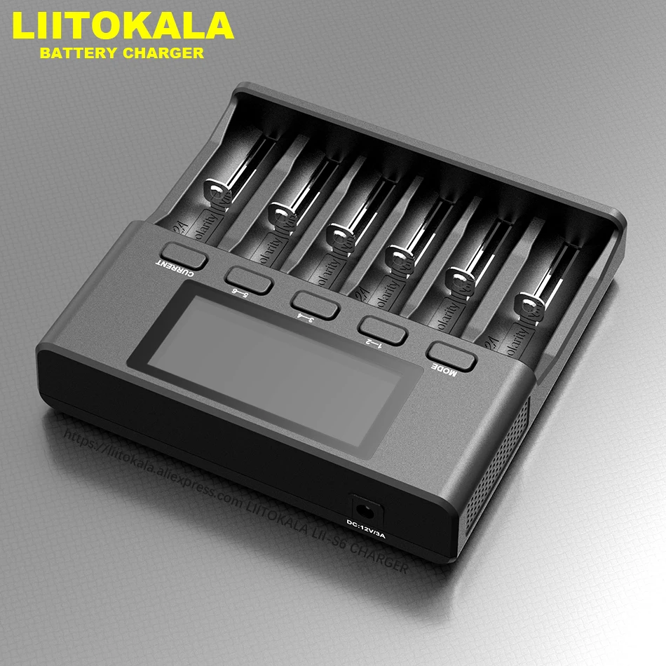 LiitoKala Lii-S6 battery charger 18650 6-Slot Auto-polarity detect for 26650 21700 32650 AA AAA batteries | Электроника