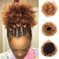 xuanguang synthetic fluffy curly bun suitable for african americans draw rope ponytail clip in hair extension hair accessories