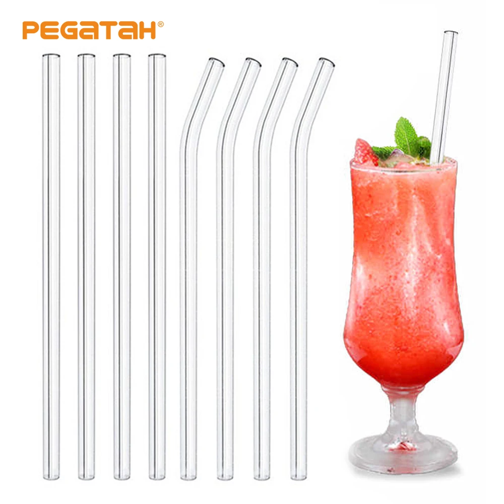 

High Borosilicate Glass Straws Eco Friendly Reusable Drinking Straw for Smoothies Cocktails Bar Accessories
