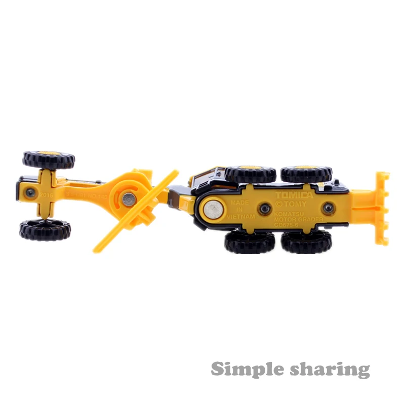 Автогрейдер Tomica длинного типа No.140 модель автомобиля Komatsu 1/81 Takara Tomy металлическая