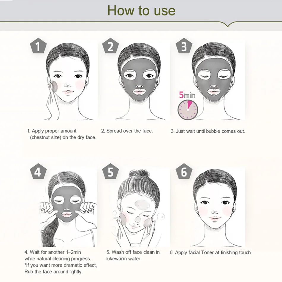

BIOAQUA 100g Black Pig Carbonated Bubble Clay Mask Winter Deep Cleaning Moisturizing Skin Care