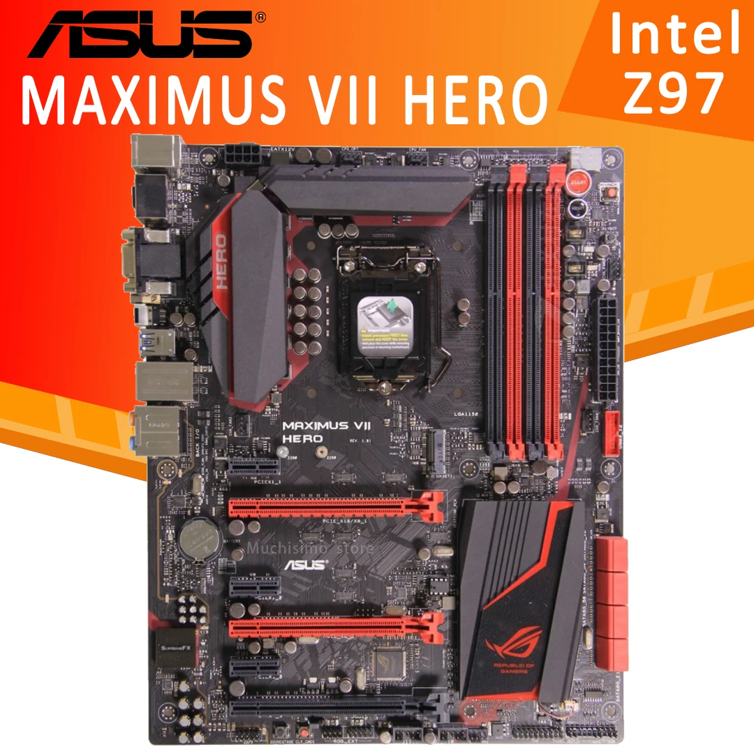 Preise LGA 1150 Asus MAXIMUS VII HERO Motherboard DDR3 3000MHz M.2 SSD VGA DVI USB 3,0 HIFI CrossFireX Desktop Intel Z97 Placa-Mãe 1150