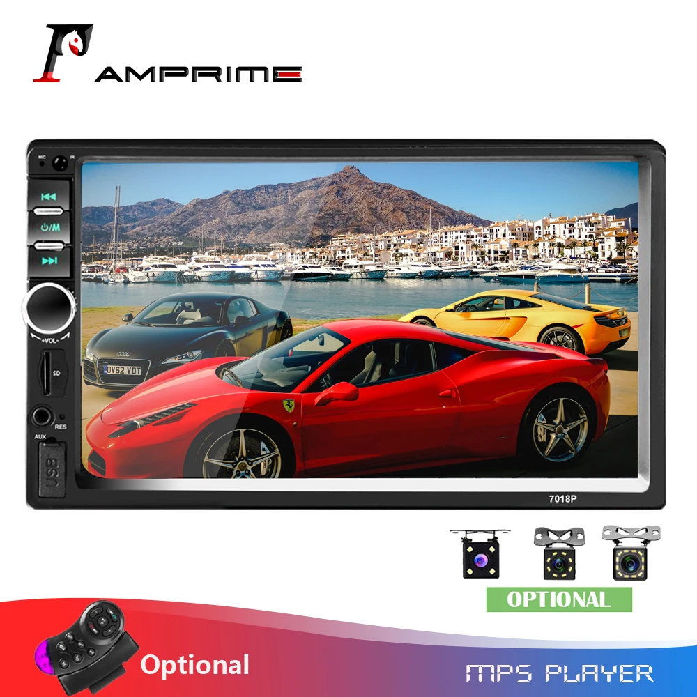 Автомагнитола AMPrime 7018B мультимедийный плеер 2 Din с экраном 7 дюймов Bluetooth MP5 USB
