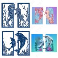 reusable dolphin seahorse animals metal cutting dies scrapbooking album greeting card decoration embossing molds new diy crafts