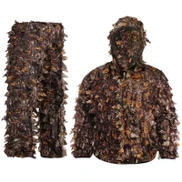 sticky flower bionic leaves camouflage suit hunting ghillie suit woodland camouflage universal camo set