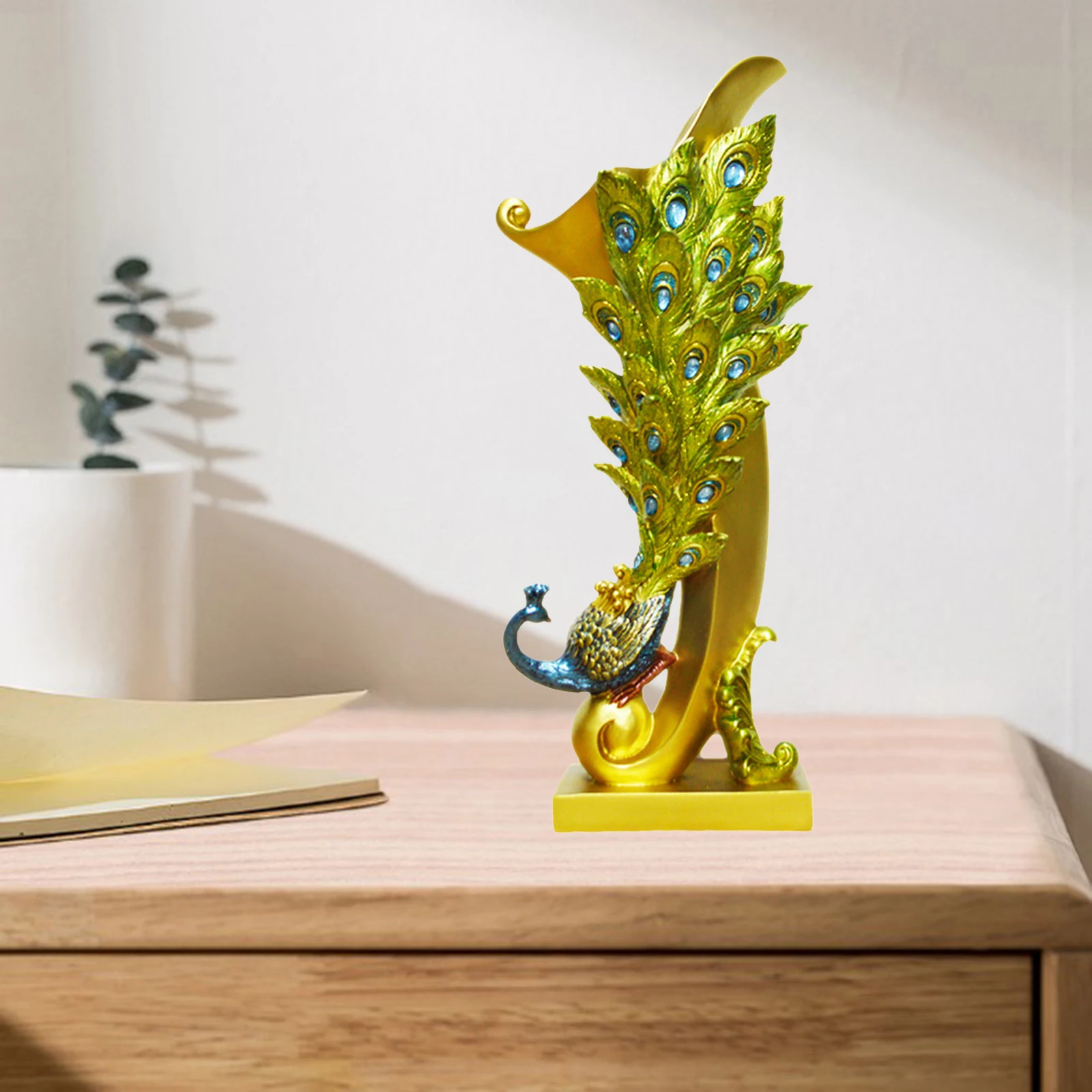 Скандинавская смола великолепный цветочный горшок в форме павлина статуя