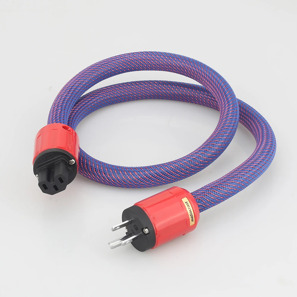 Audiocrast P101 OFC Copper Hifi audiophile upgrade mains power cable US/EU Schuko Hi-Fi AC Mains 10AWG HIFI Power leads AMP DVD |