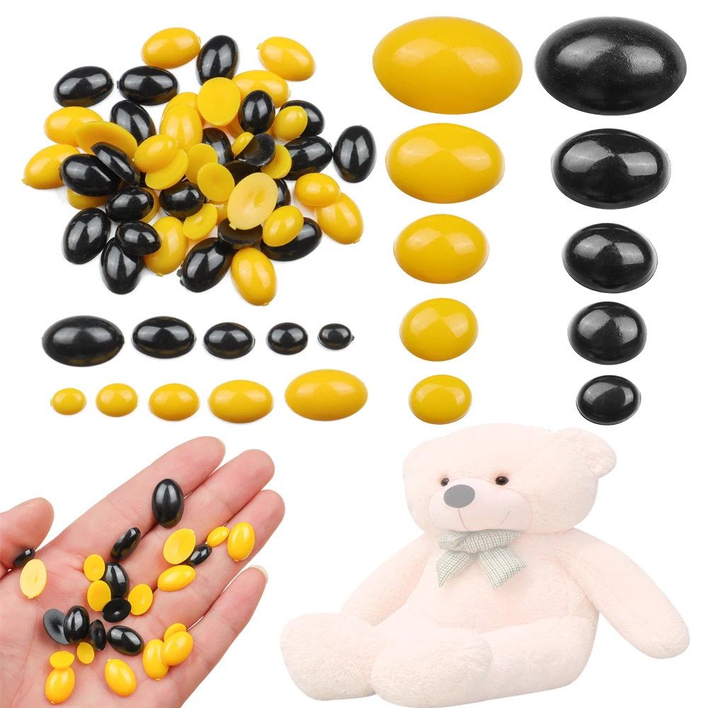 

Глаза защитные пластиковые желтые/черные для кукол, 100 шт.