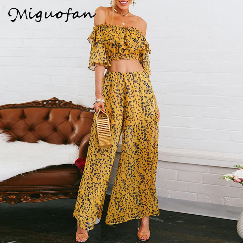 Комплект из 2 предметов женский укороченный топ с листьями и открытыми плечами