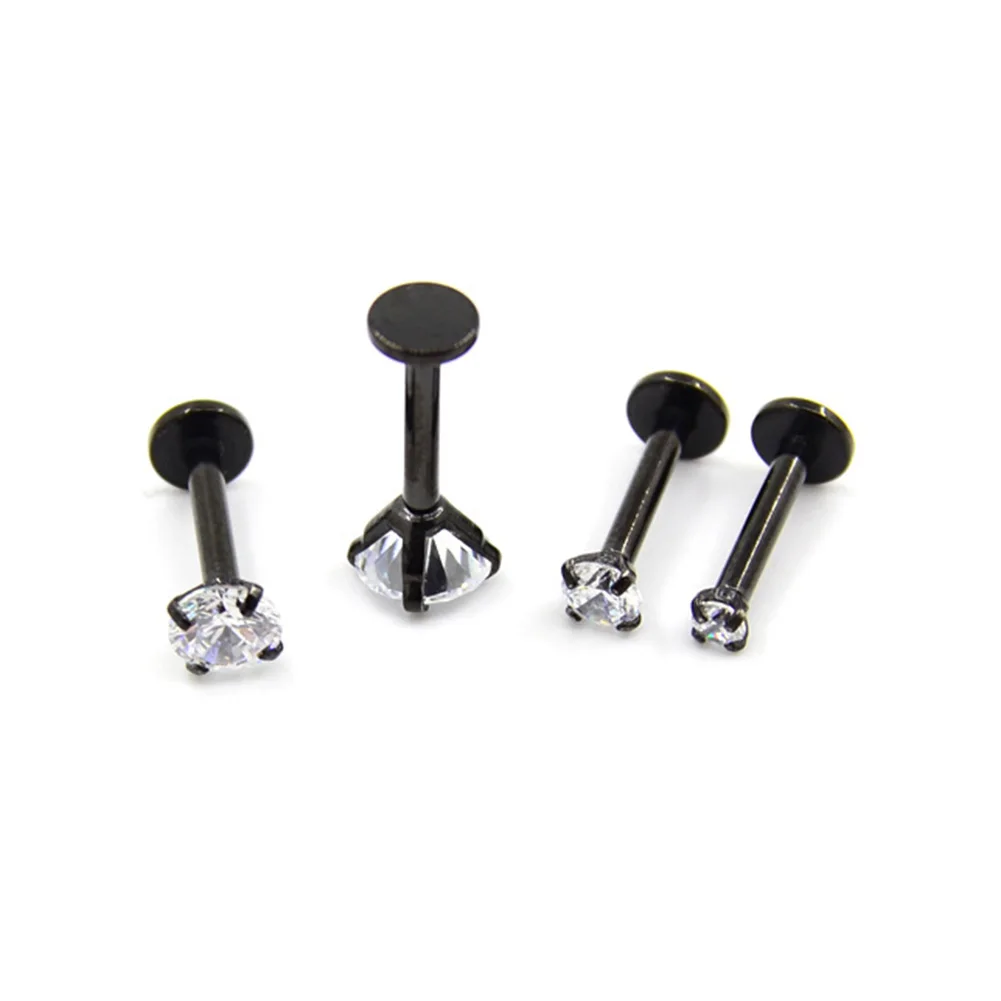 

1Pc 2-5mm Labret Tragus Knorpel Ohrring Punk Cz Edelstein Runde Tragus Lippen Ring Monroe Ohr Knorpel ohrring Piercing