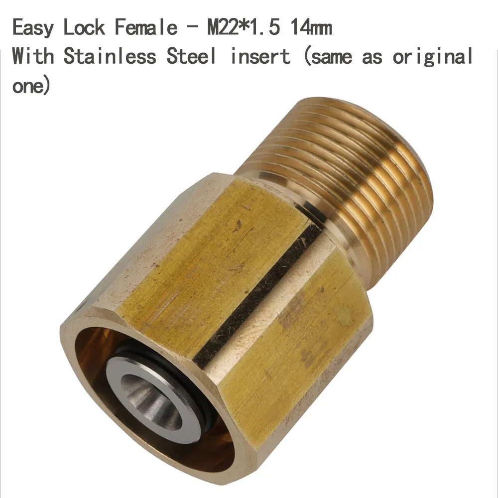 Адаптер для стиральной машины для насадки Easy Lock Female-M22* 1,5 14 мм со вставкой из нержавеющей стали(такой же, как и