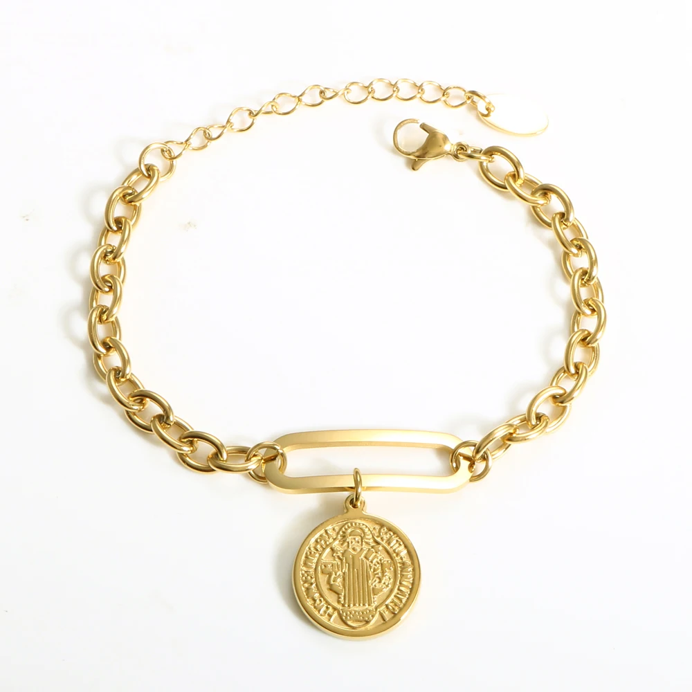 Религиозный браслет из нержавеющей стали для женщин женский очаровательный