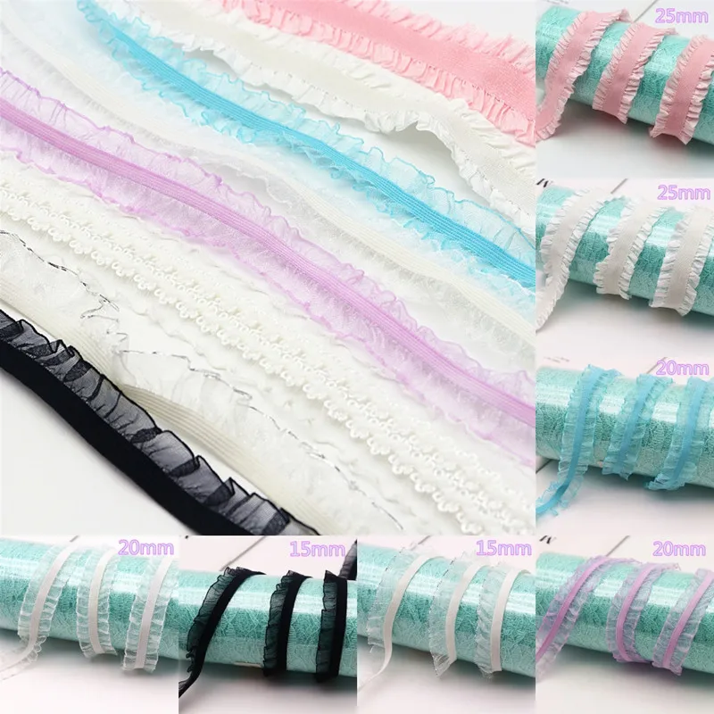 

2-5 м кружевная эластичная лента, резинка, эластичная лента, перстень с лентой для волос, сделай сам, бюстгальтер, аксессуары из искусственног...