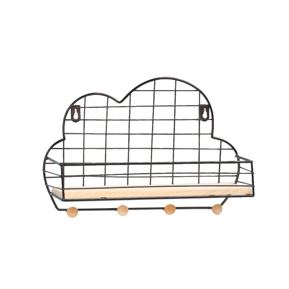 1 шт. металлическая деревянная настенная полка для хранения сетчатая подвесная