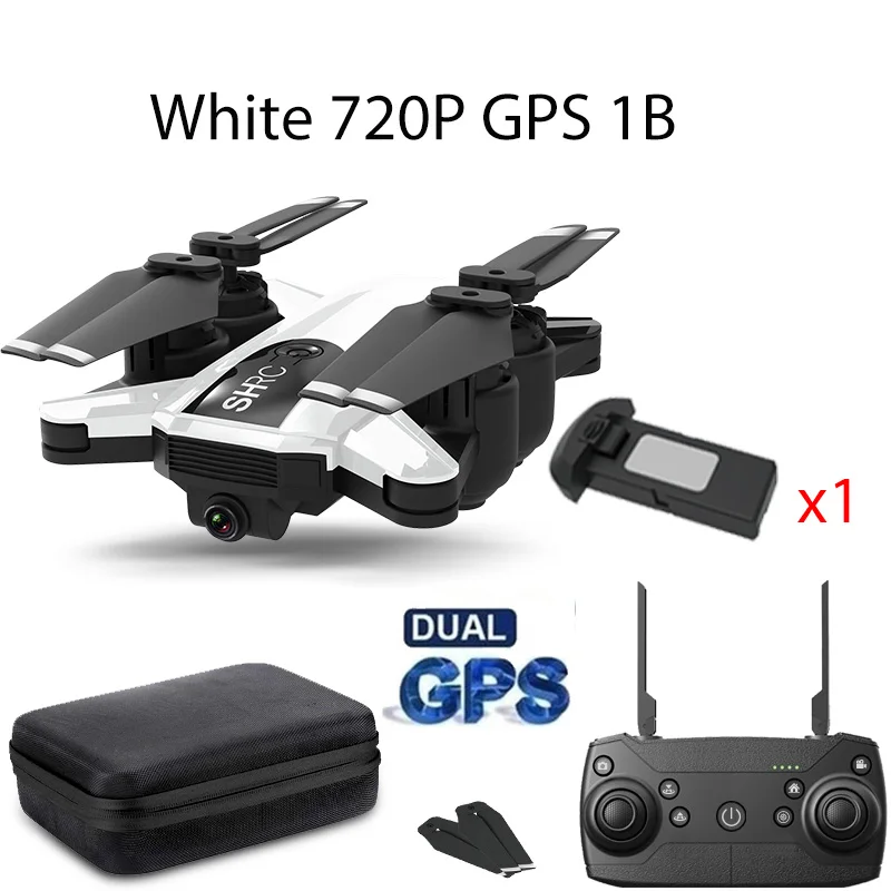 White 720P GPS 1B H1 Дрон GPS 5G с камерой Wi-Fi HD PFV зарядное устройство для квадрокоптера один ключ возврата следуют за мной дроны профессиональные игрушки для детей - Цвет: White 720P GPS 1B
