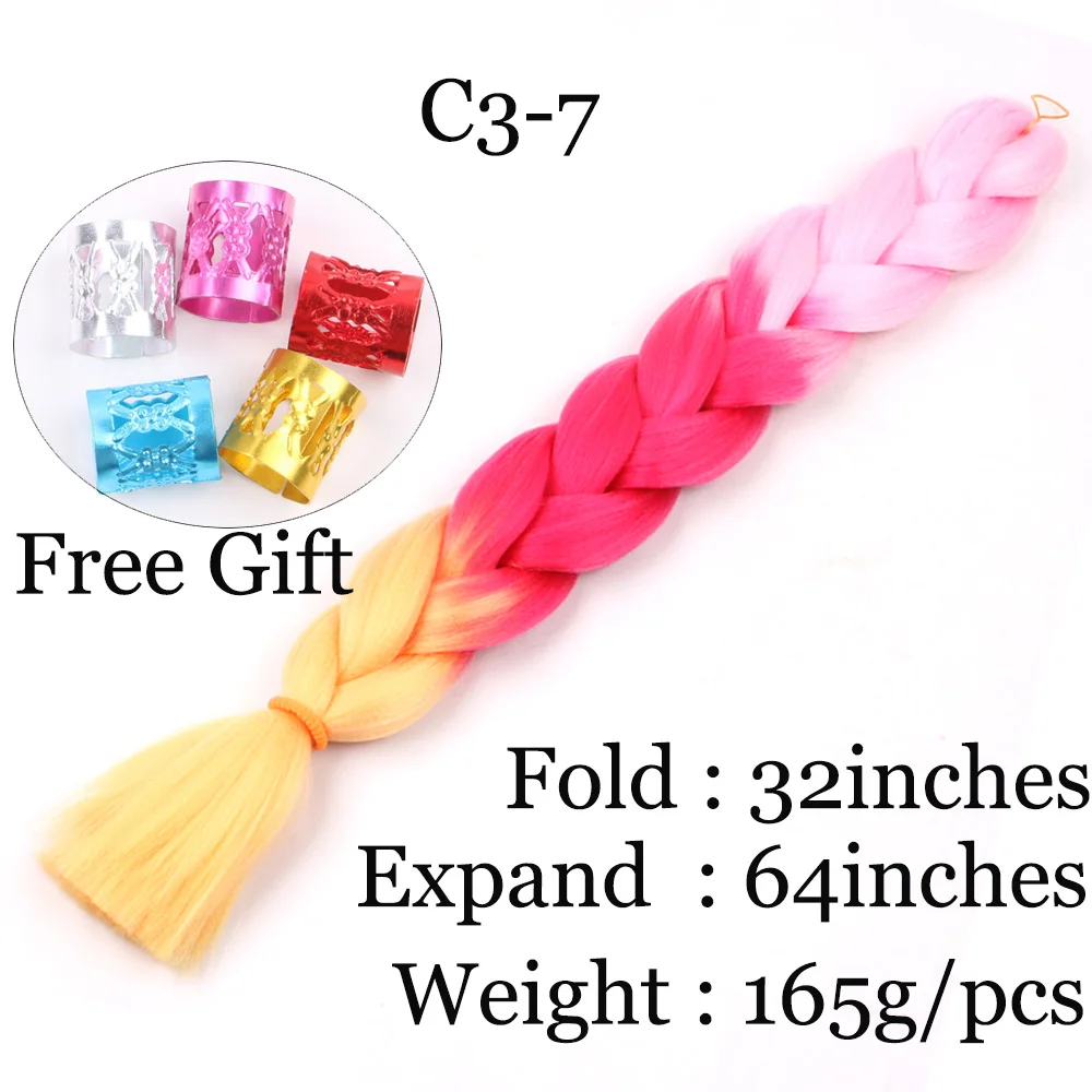 Синтетические накладные волосы на крючке затененные эффектом деграде (переход