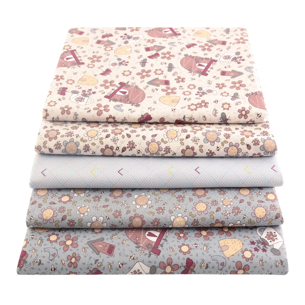 Booksew 2 шт./лот с цветочным принтом саржевая хлопковая ткань для шитья одежды