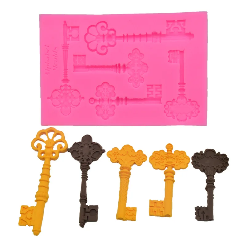 

Beautiful Key Silicone Fondant Chocolate Resin Aroma Stone Ornaments Soap Mold For Pastry Cup Cake Decorating Kitchen Tool