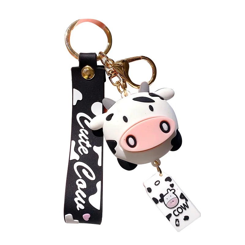 

Creative New Cartoon Cute Cow Keychain Pendant Cars and Bags Pendant Small Gift Wholesale germ free key keychain purse