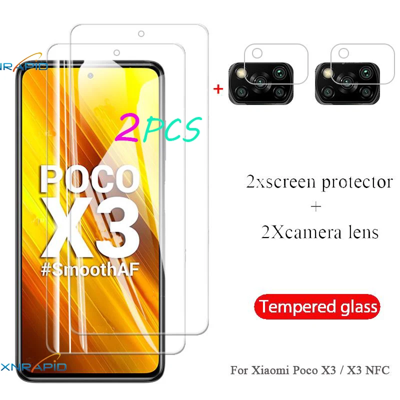 

Tempered glass For Xiaomi little X3 Poco X3 NFC Screen Protector on Xaomi Little Pock Poco X3 Camera Protective Glass x3nfc Film