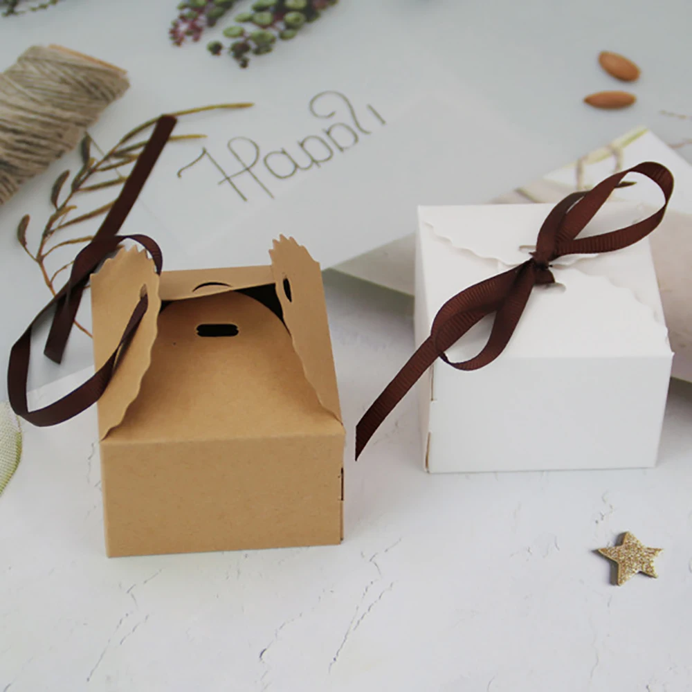 10/20 шт подарочная упаковка из крафт-бумаги коробки для еды украшения детского