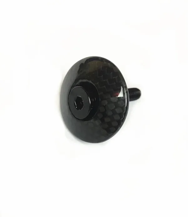 Round black top cap Superlight 6g велосипедная стебель полностью углеродная верхняя крышка с Ti винтом для 28,6 мм 1 1/" Стил вилка трубка Гарнитура Крышка - Цвет: Round black top cap