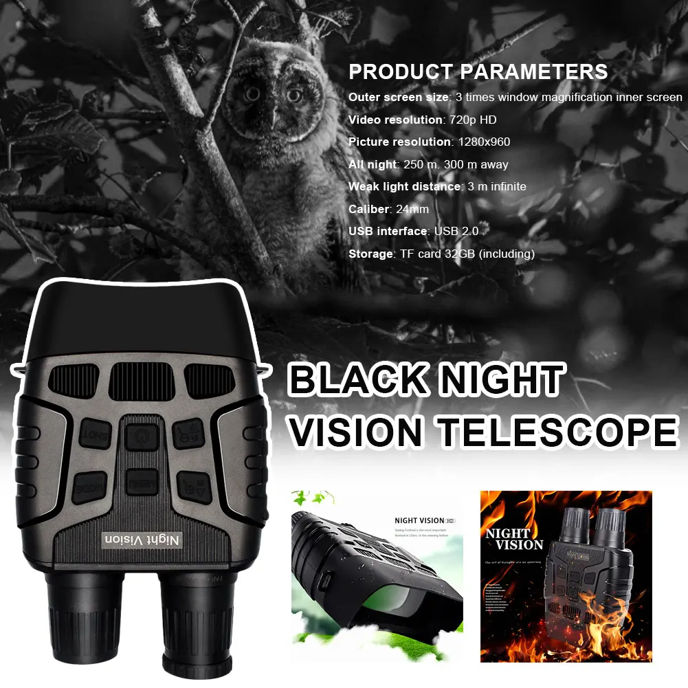 

Digital Night Vision Binocular for Complete Darkness Infrared Night Vision Goggles for Hunting Spy and Surveillance FastDelivery