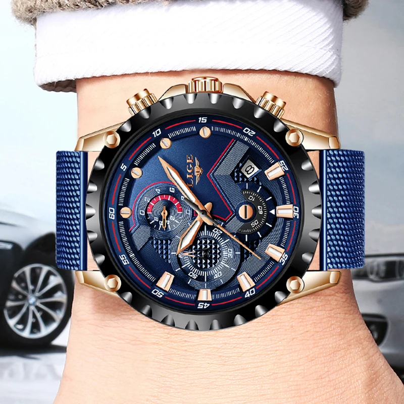 lige 2019 new mens watches sport chronograph top brand luxury waterproof fashion watch quartz watch men relogio masculino hot free global shipping
