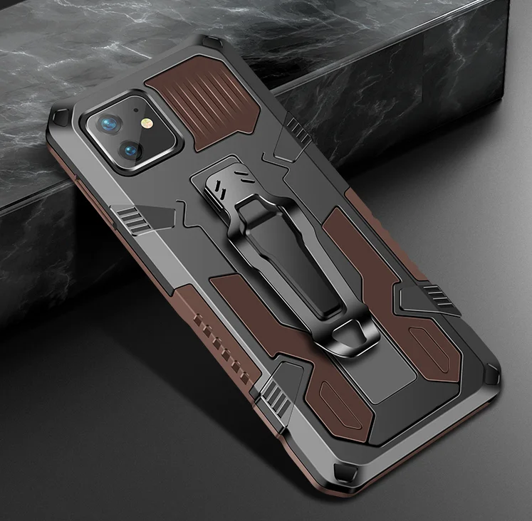 

Rugged Stand Metal Armor Phone Case For Xiaomi Redmi Note Pro 9S Max 9T 9 9A 9C Power Aluminum Anti-fall PC Protect Back Cover