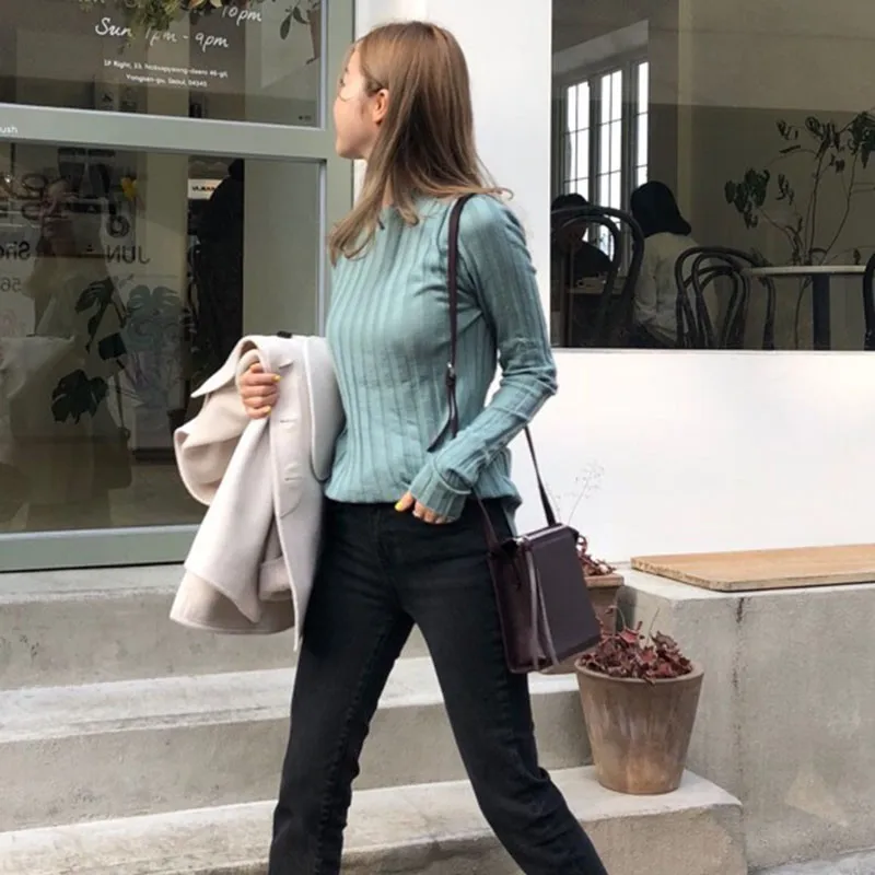 Women Winter Sweater Turtlencek Long Sleeve Knitwear Waist Temperament Female 2019 New | Женская одежда