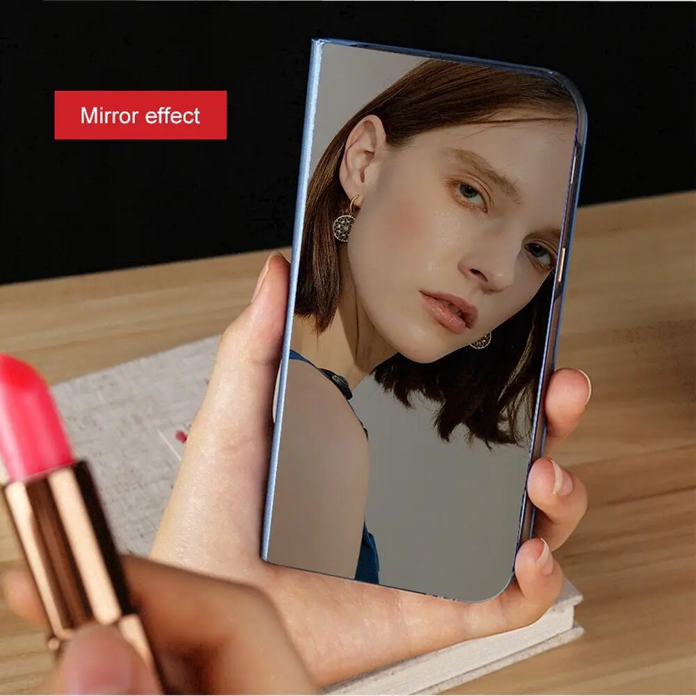 Smart Flip Case For Samsung Galaxy Z Fold 2 5G W21 W20 Mirror Plating PU Leather Kickstand Shockproof Phone Cover Funda