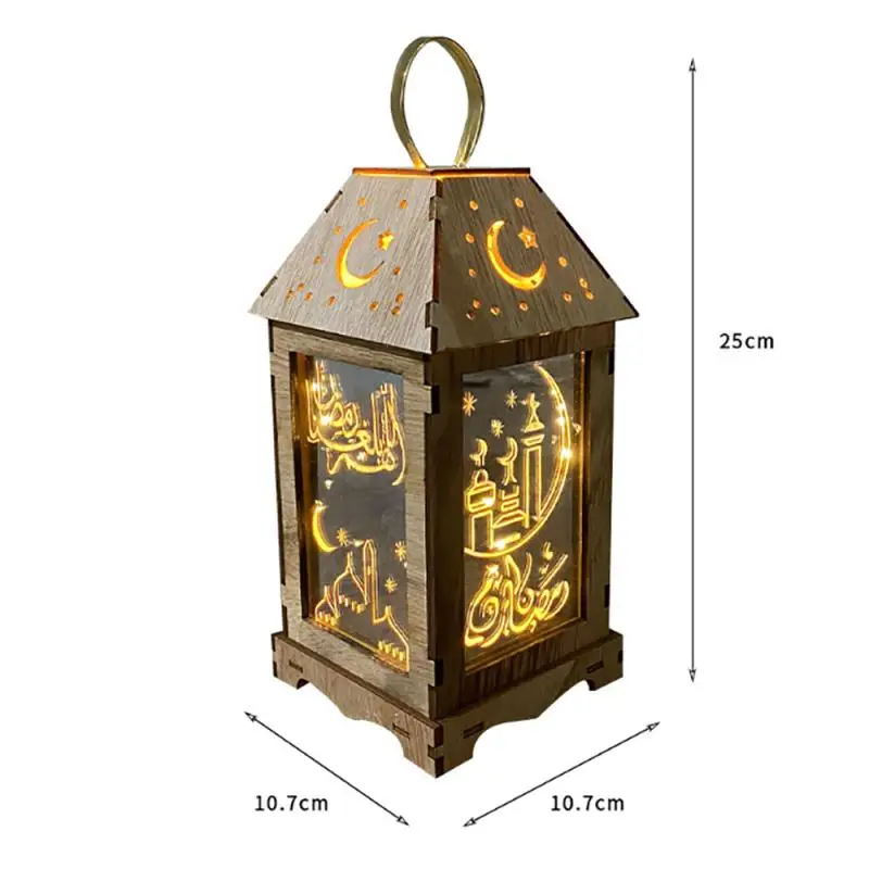 

2021 Ramadan LED Lights Tower Mosque Lantern Eid Mubarak Festival Warm Light Lamp Decoration Iron Crafts Desktop Eid Decoration