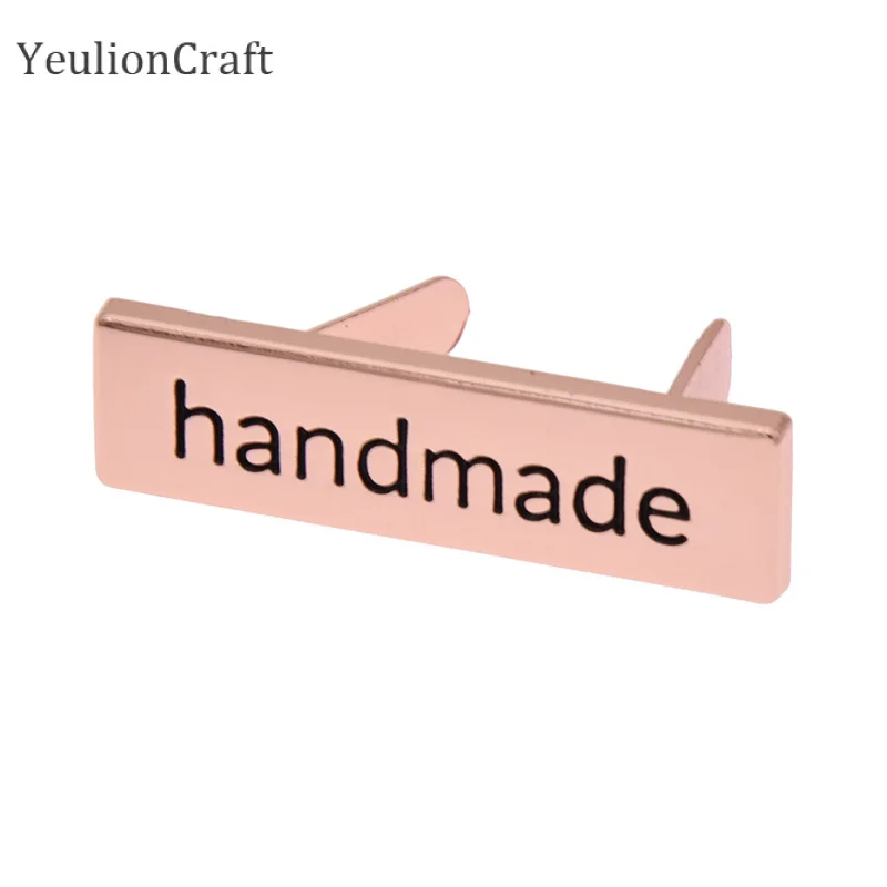 Ярлыки для одежды ручной работы 10 шт./лот золотистого/серебристого