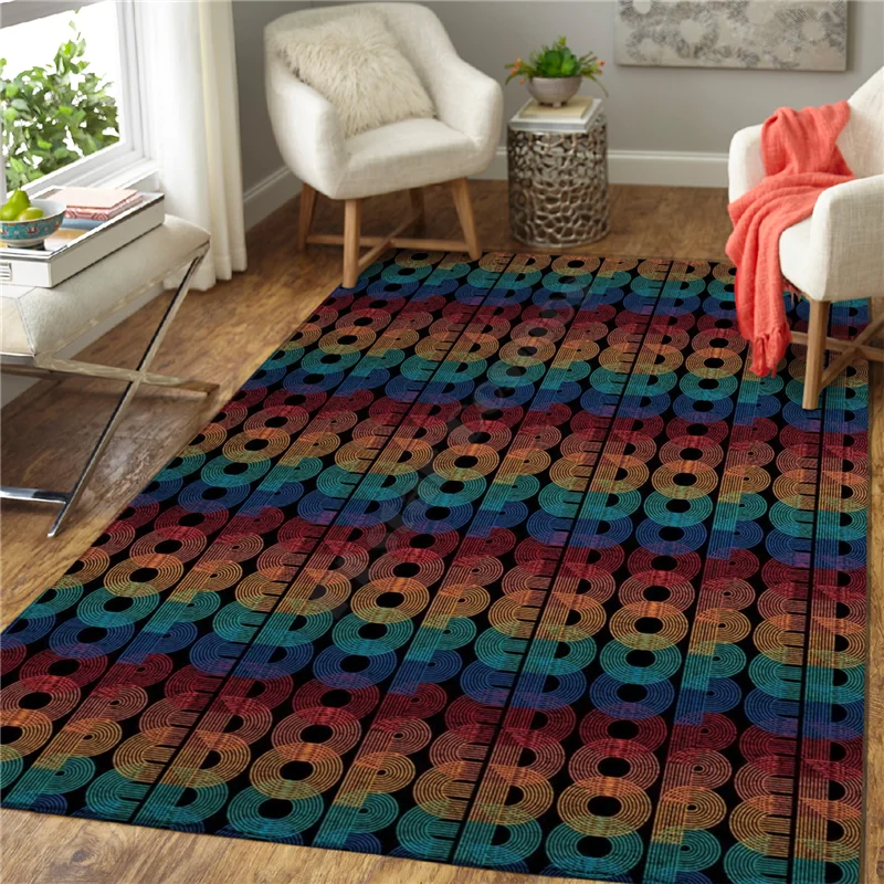 

Psychedelic Totem carpet Square Anti-Skid Area Floor Mat 3D Rug Non-slip Mat Dining Room Living Room Soft Bedroom Carpet 01