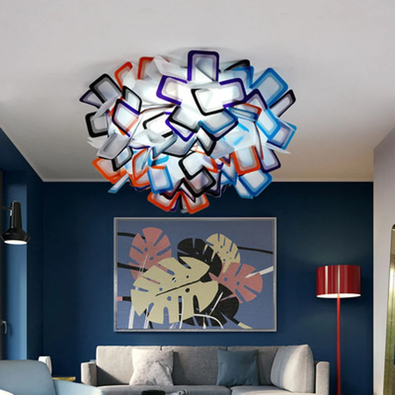 Скандинавский дизайнерский светодиодный потолочный светильник с цветами