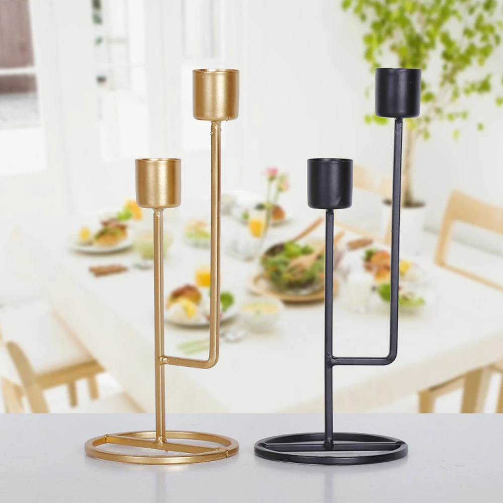 Двойные слоты лаконичный и Модный золотой подсвечник канделябр для свадебной