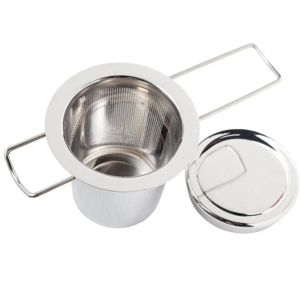 

Loose Leaf Tea Infuser - 304 Stainless Steel Tea Strainer With Lid And Foldable Handle Tea Accessories For Home Office Tea Love