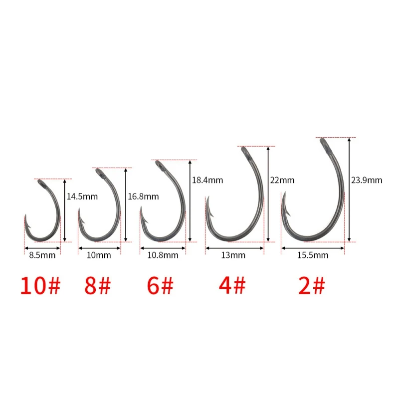 

50 pcs/lot Sea Fishing Hooks 2#4#6#8#10# Carp Snap Fishing Big Soft Bait Hooks Wide Belly Crank Boxed Fishhook
