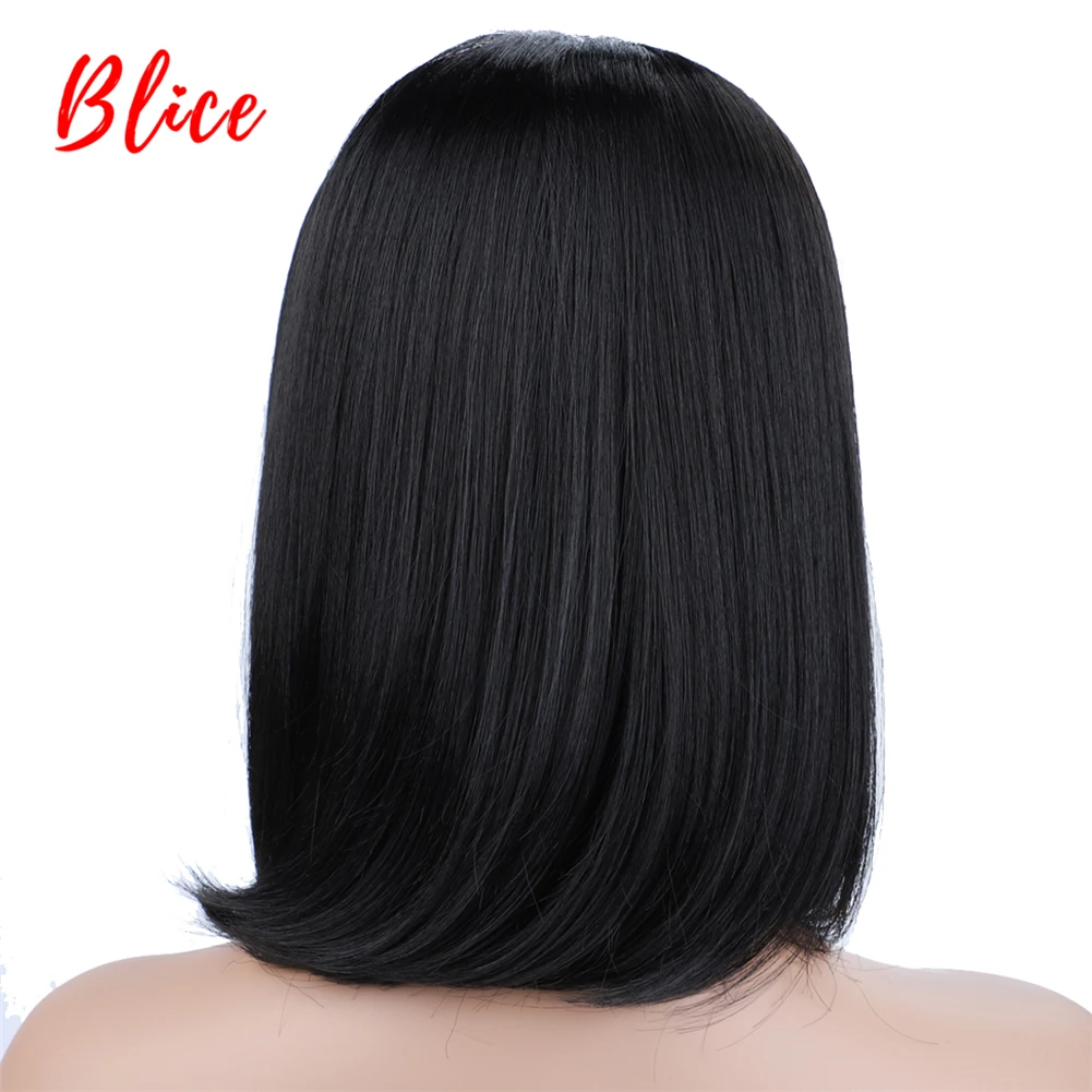 Blice 12-дюймовый короткий естественный черный парик с U-образной частью из