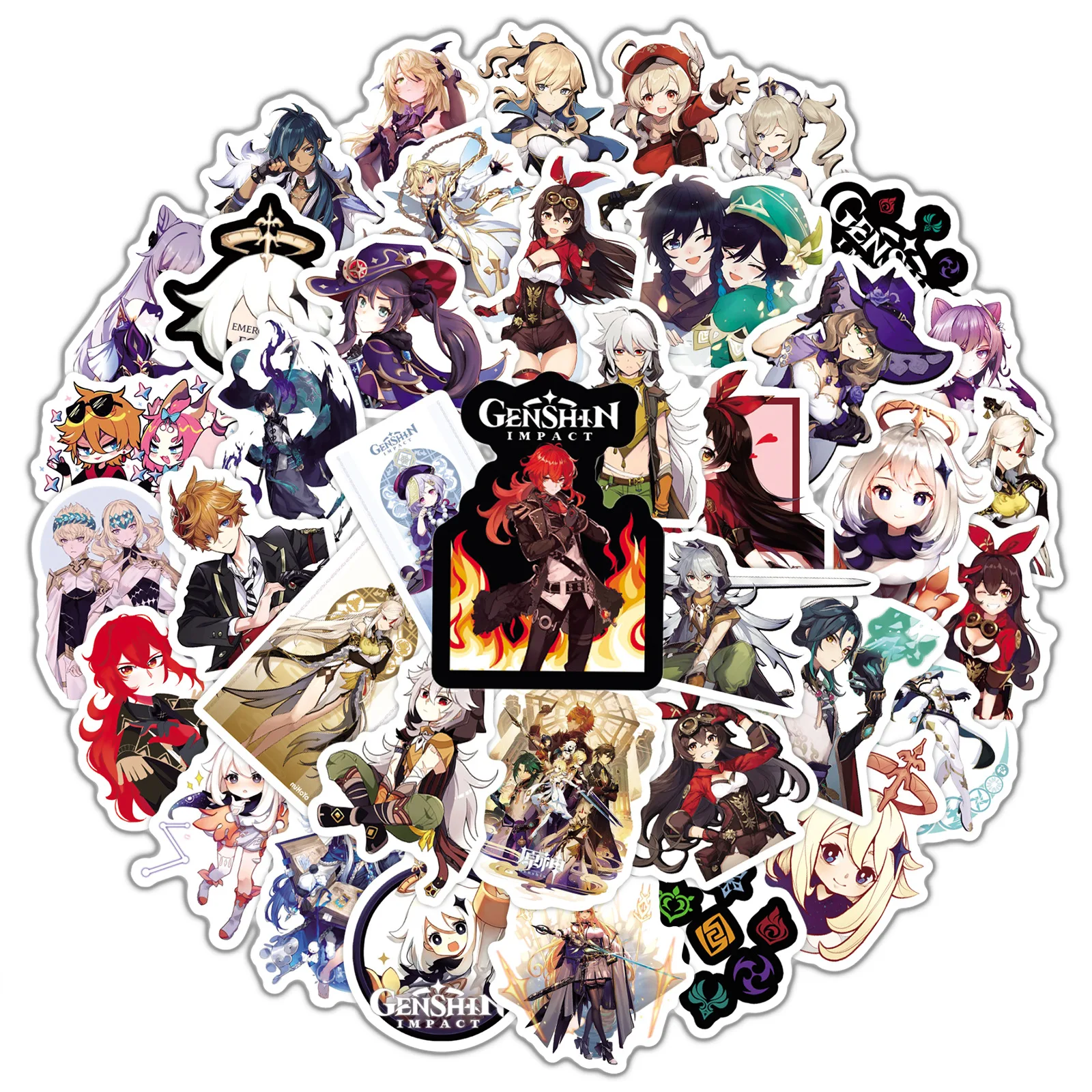 

10/50pcs Genshin Impact stickers Cartoon Open World Game Stickers For Laptop Motorcycle Skateboard Car Travel Case Phone Case