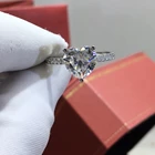Inbeaut 925 серебро сердце Муассанит кольцо отличный крой пройти алмаз Тесты D Цвет Муассанит Романтические кольца для помолвки для Для женщин