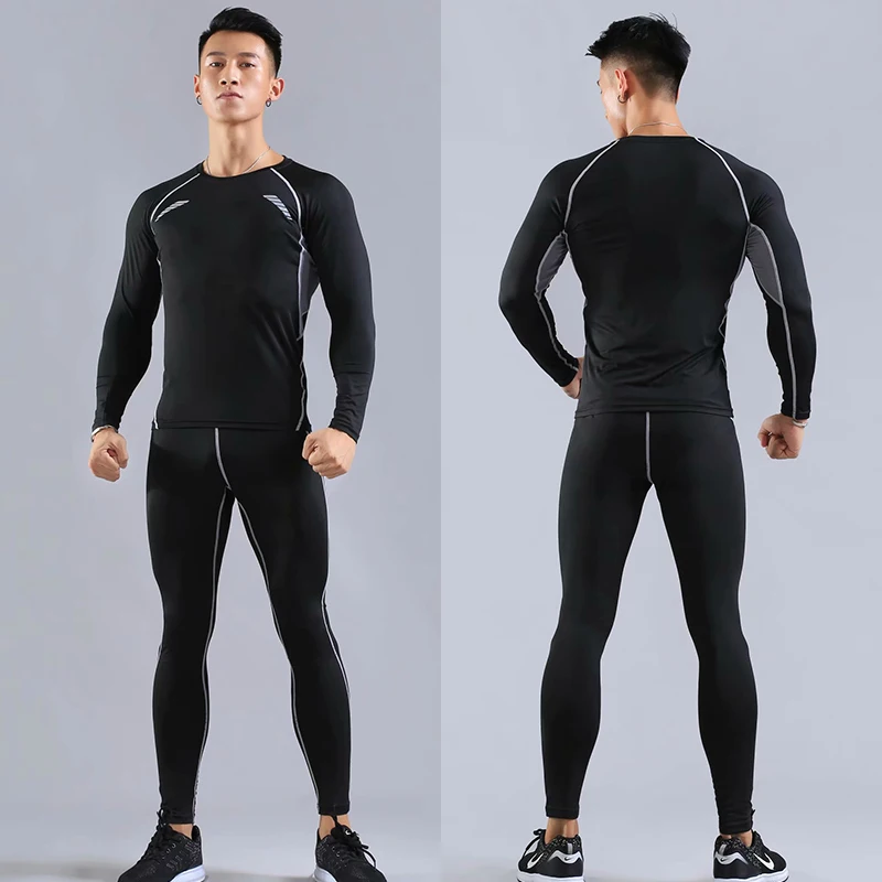 2 шт./компл. мужской спортивный костюм компрессионная одежда для тренажерного