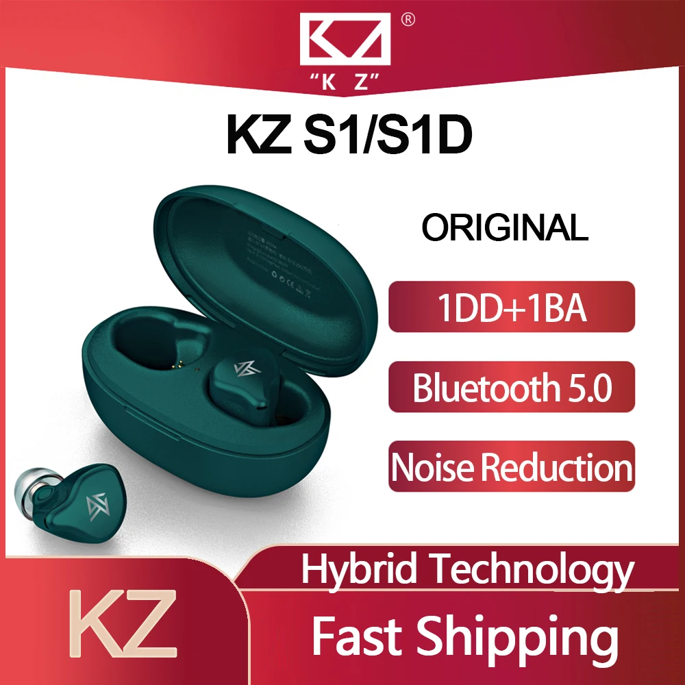 Original KZ S1/S1D TWS True Wireless Earphones Bluetooth 5.0 Dynamic/Hybrid Earbuds Touch Control Noise Cancelling Sport Headset |