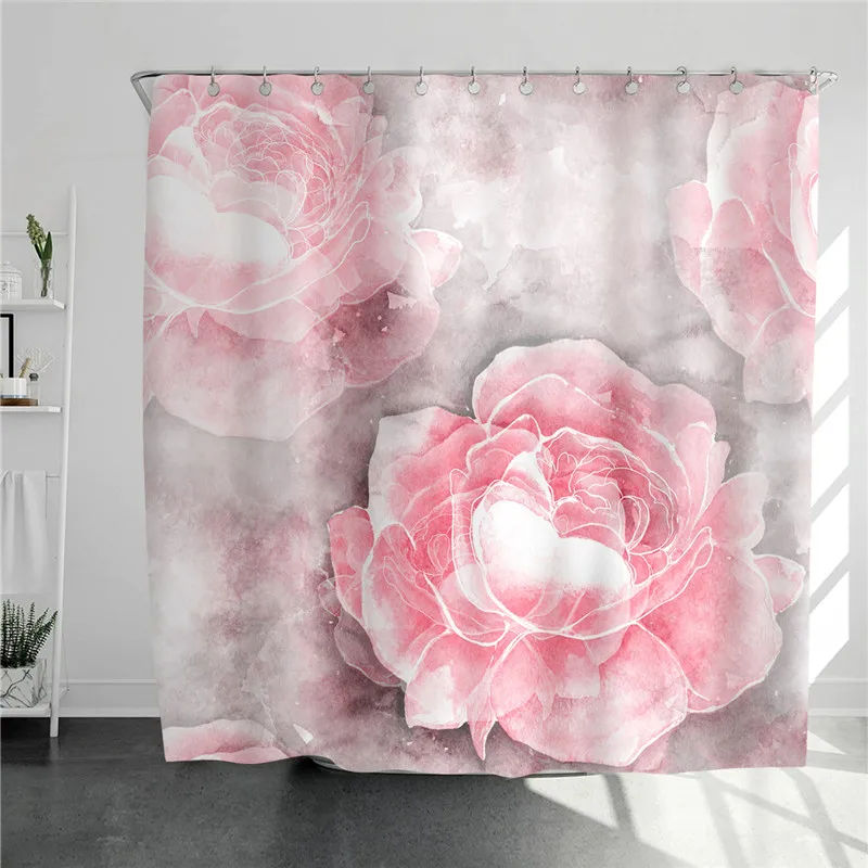 

Creativity, beautiful flowers, oranges, ocean, shower curtain, windproof, bathroom decoration, home furnishing