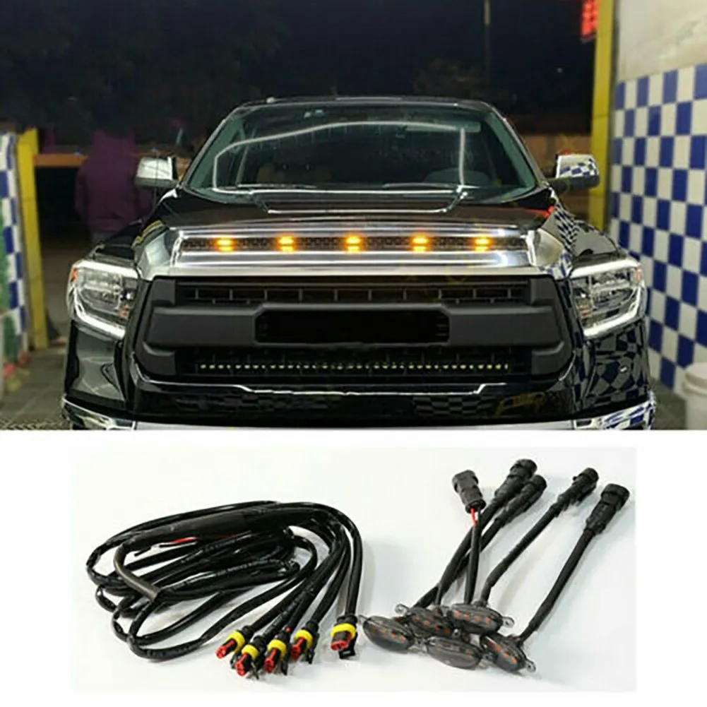 Cover Grille LED Lights DIY Harness Cable Smoke Front Grille Brand New