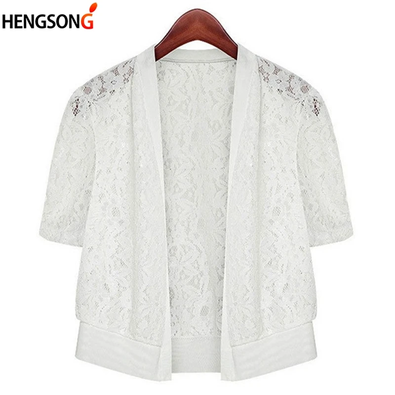 

2021 Summer Short Lace Coat For Women Thin Open Stitch Outerwear Short Sleeve Casual Coats And Jackets Coat